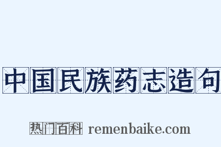 中国民族药志造句是什么意思的图片